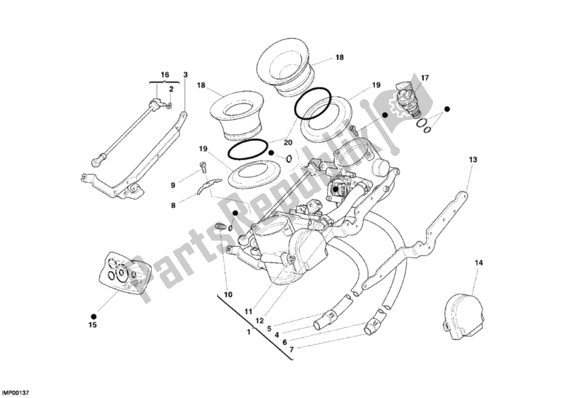 Wszystkie części do Korpus Przepustnicy Ducati Sport ST4 S ABS USA 996 2005
